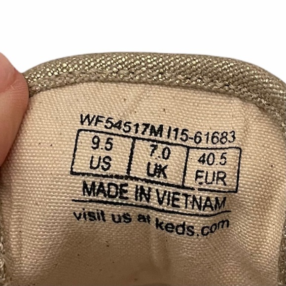 KEDS Champion Sneaker Metallic Gold Shantung EUC - Picture 7 of 8